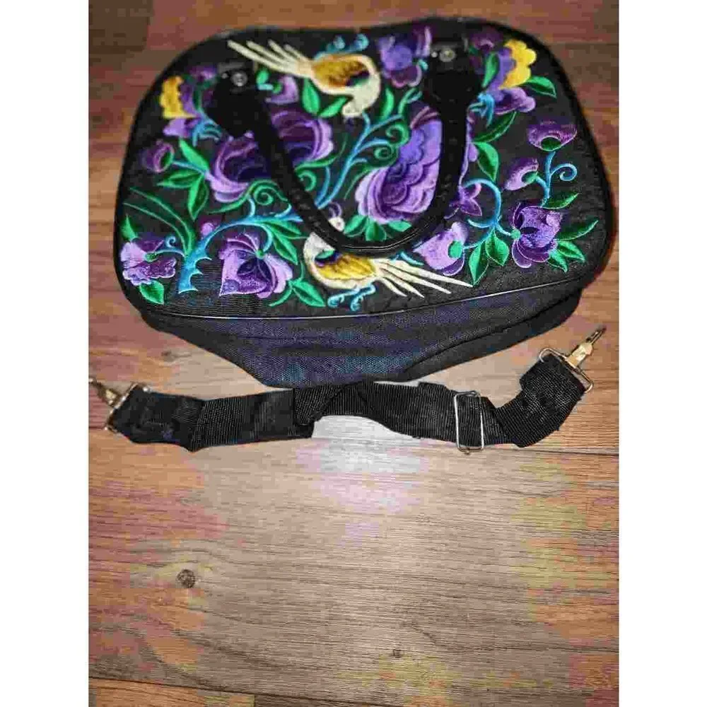 Canvas Embroidered satchel